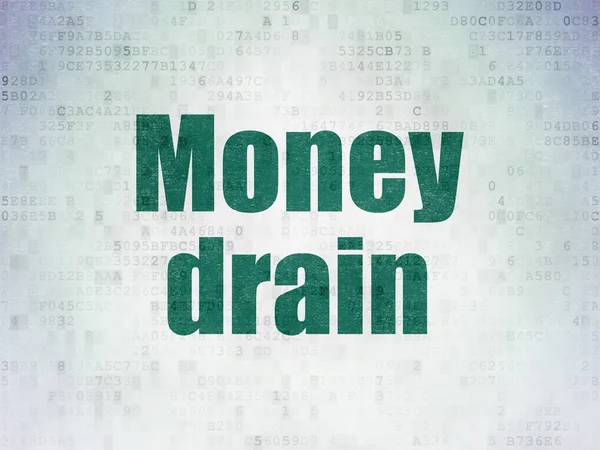 Νόμισμα έννοια: χρήματα αποστράγγισης στο ψηφιακό χαρτί δεδομένα παρασκηνίου — Φωτογραφία Αρχείου