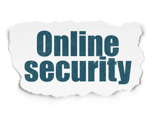 Koncepcja ochrony: bezpieczeństwo Online na tle rozdarty papier — Zdjęcie stockowe