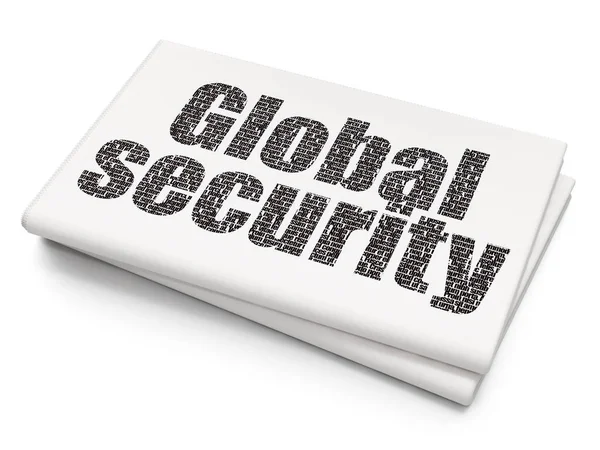 Concepto de seguridad: Seguridad global en el fondo del periódico en blanco — Foto de Stock