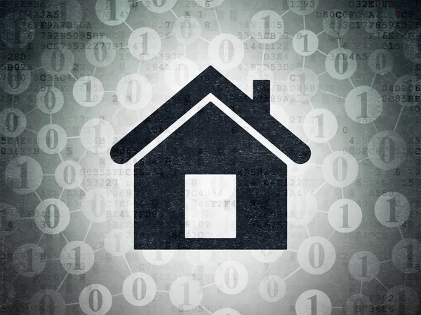 Conceptul de finanțe: Home on Digital Data Paper background — Fotografie, imagine de stoc