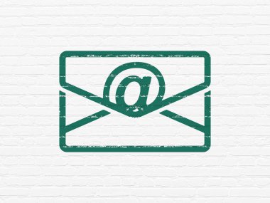 iş kavramı: duvar arka plan üzerinde e-posta