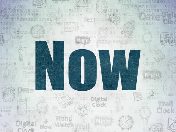 Tid koncept: nu på digitala Data papper bakgrund — Stockfoto
