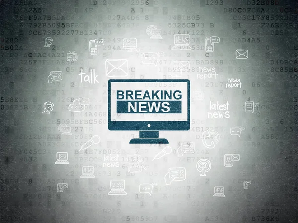 News concept: Breaking News On Screen on Digital Data Paper background — Stock Photo, Image