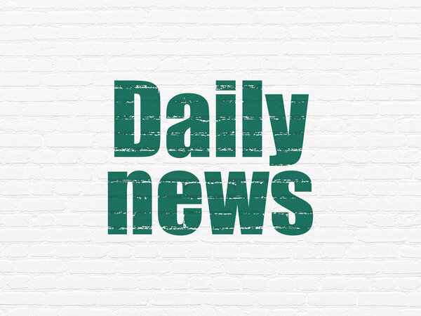 Концепция новостей: Daily News on wall background