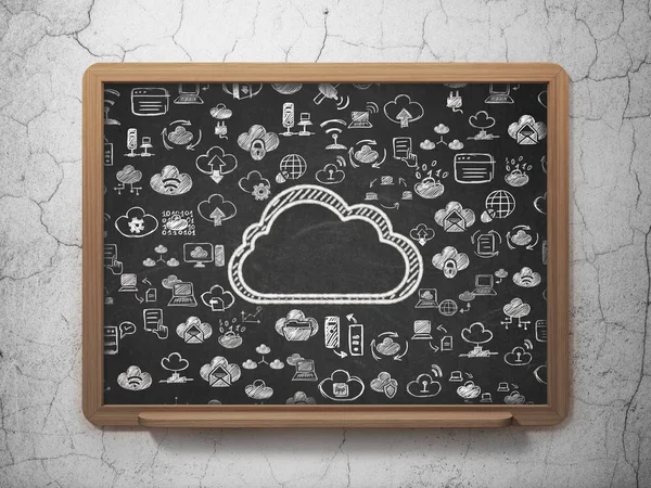Cloud technology concept: Cloud on School board background — Stock Photo, Image