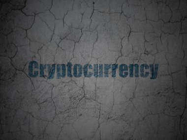 Bankacılık kavramı: grunge duvar arka plan üzerinde Cryptocurrency