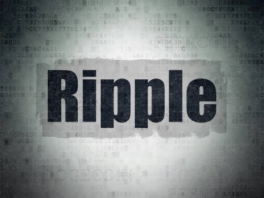 Blockchain kavramı: Ripple dijital veri kağıt arka plan üzerinde
