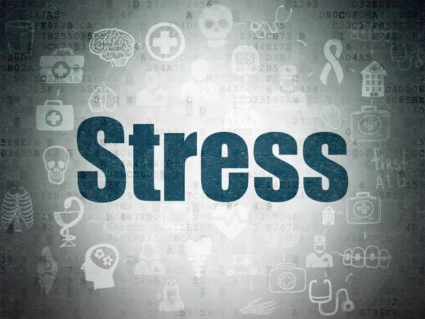 Gyógyszer fogalma: stressz digitális adatok papír alapon — Stock Fotó