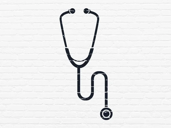 Healthcare concept: Stethoscope on wall background — Stock Photo, Image