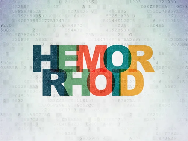 Hälsokoncept: Hemorrhoid på Digital Data papper bakgrund — Stockfoto