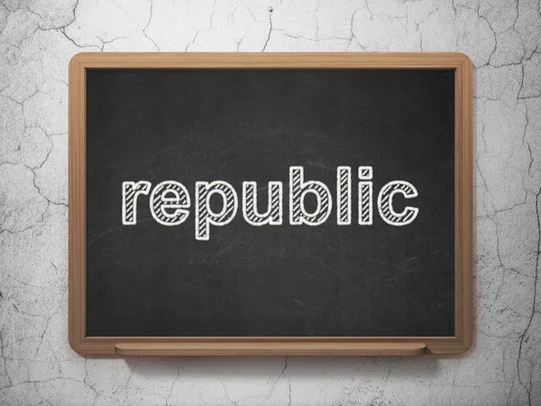 Politik-konceptet: Republiken på svarta tavlan bakgrund — Stockfoto