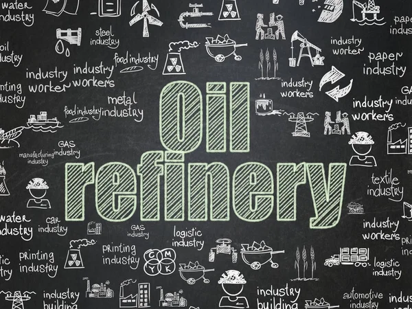 Manufacuring concept: Oil Refinery on School board background