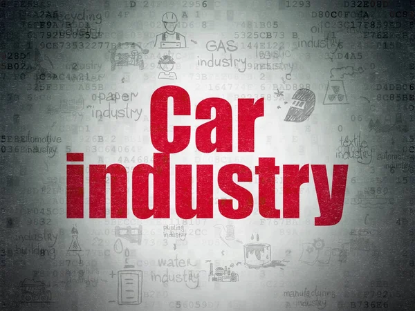 Concepto de industria: Industria del automóvil en el fondo del papel de datos digital —  Fotos de Stock