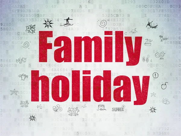 Vacation concept: Family Holiday on Digital Data Paper background — Stock Photo, Image