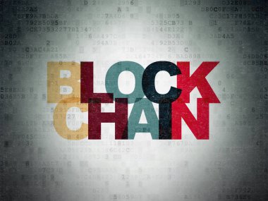 Para birimi kavramı: Blockchain dijital veri kağıt arka plan üzerinde