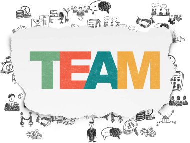 Ekonomi kavramı: takım yırtık kağıt arka plan üzerinde