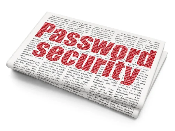 安全コンセプト: 新聞の背景にパスワード セキュリティ — ストック写真