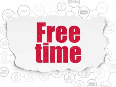 Zaman kavramı: ücretsiz bir süre için yırtılmış kağıt arka plan üzerinde