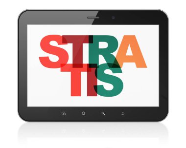 Cryptocurrency kavramı: Stratis ekranda Tablet bilgisayarınızla