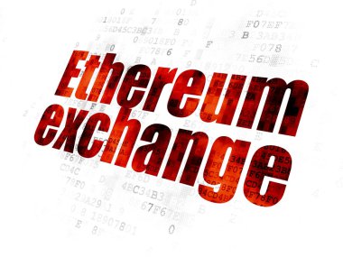 Cryptocurrency kavramı: Ethereum Exchange dijital arka plan üzerinde
