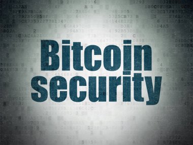Blockchain kavramı: Bitcoin güvenlik dijital veri kağıt arka plan üzerinde