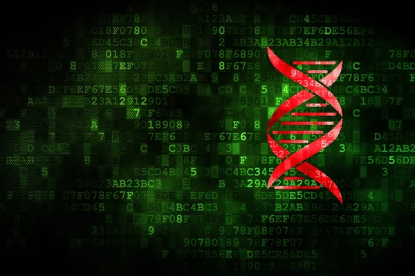Concepto sanitario: ADN sobre fondo digital —  Fotos de Stock