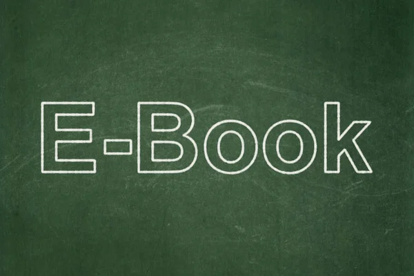 Onderwijs concept: E-boek over schoolbord achtergrond — Stockfoto