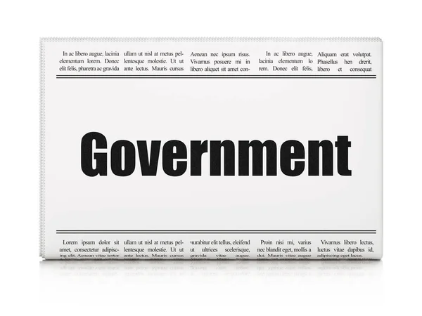 Concetto politico: titolo del giornale Governo — Foto Stock