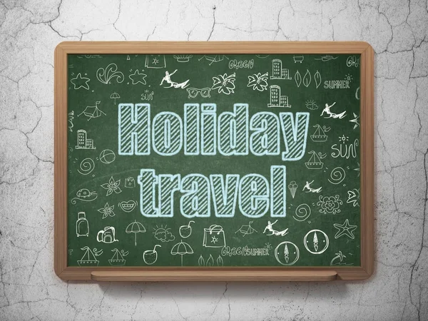 Conceito de viagem: Holiday Travel on School board background — Fotografia de Stock
