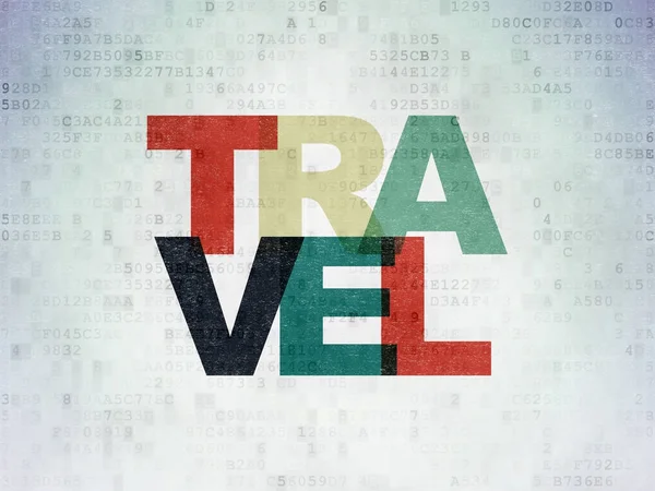 Conceito de viagem: Travel on Digital Data Paper background — Fotografia de Stock