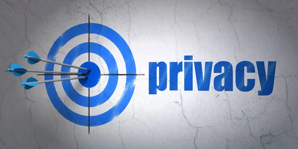 Privacy concept: target and Privacy on wall background — Stock Photo, Image