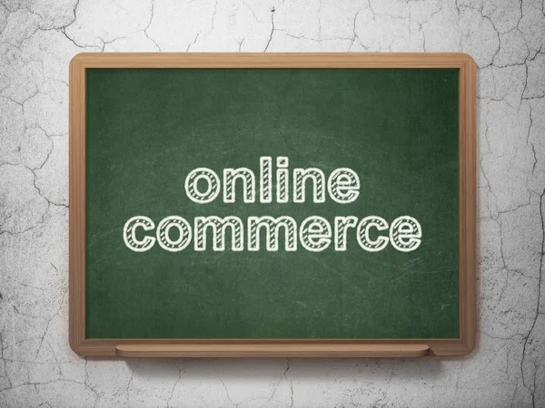 Concepto de negocio: Comercio en línea en el fondo de pizarra —  Fotos de Stock