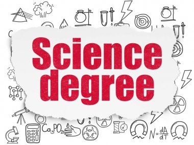 Bilim kavramı: bilim derecesi yırtılmış kağıt arka plan üzerinde