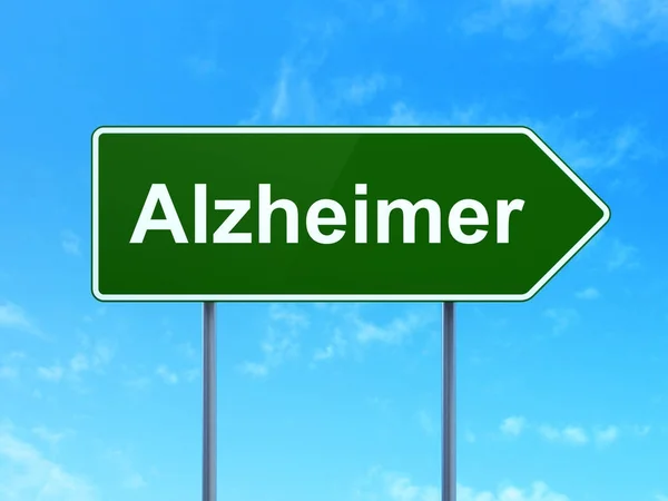 Health concept: Alzheimer on road sign background — Stock Photo, Image