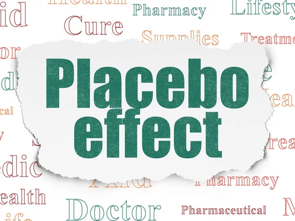 保健概念：Placebo效应对牛皮纸背景的影响 — 图库照片