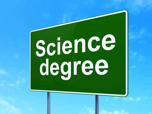 Science concept: Science Degree on road sign background — Stock Photo, Image