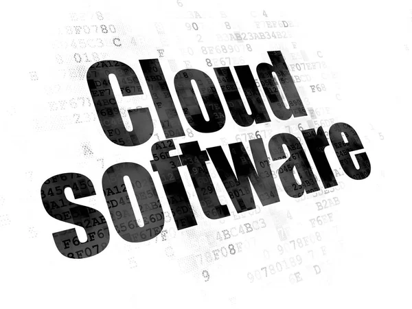 Concept de réseau Cloud : Logiciel Cloud sur fond numérique — Photo