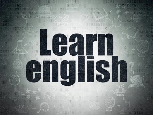 Leren concept: Engels leren op digitale Data-Paper achtergrond — Stockfoto
