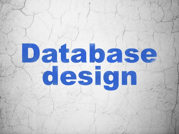 Database concept: Database Design on wall background — Stock Photo, Image