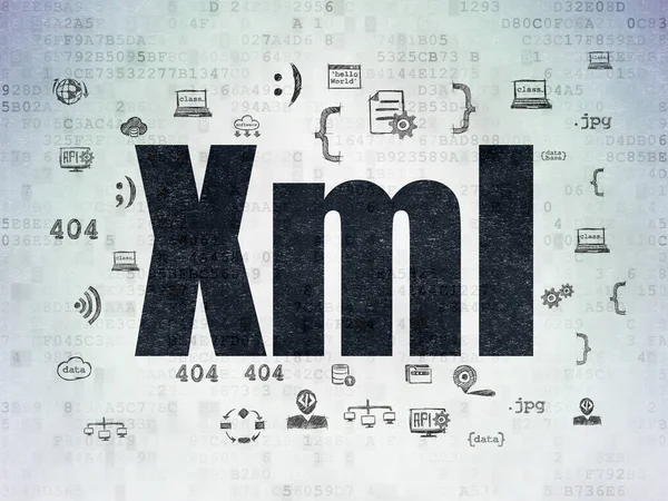 Programmering concept: Xml op digitale Data-Paper achtergrond — Stockfoto
