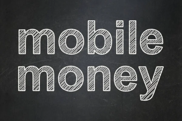 Concept bancaire : Mobile Money sur fond de tableau — Photo