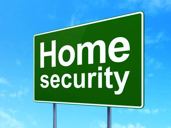 Koncepce ochrany soukromí: Home bezpečnost na silnici podepsat pozadí — Stock fotografie
