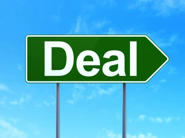 Finance concept: Deal on road sign background — Stock Photo, Image