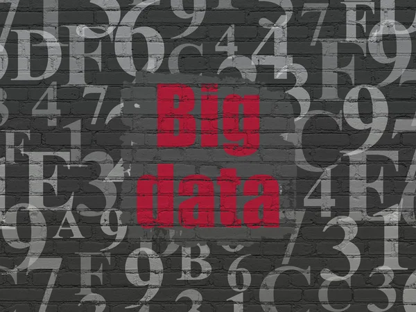 Conceito de dados: Big Data no fundo da parede — Fotografia de Stock