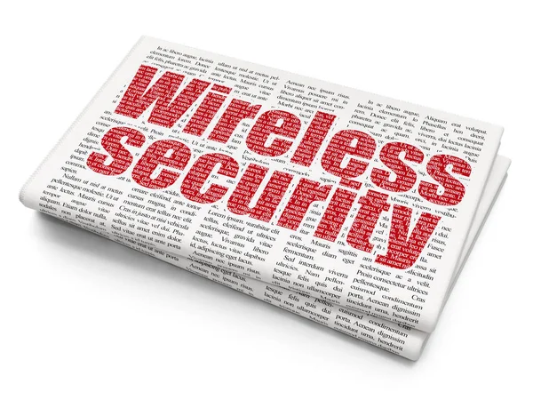 Security concept: Wireless Security on Newspaper background — Stock Photo, Image