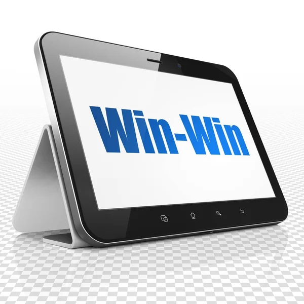 Geschäftskonzept: Tablet-Computer mit Win-Win-Effekt — Stockfoto