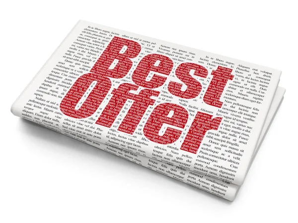 Business concept: Best Offer on Newspaper background — Stock Photo, Image