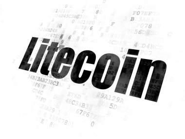 Blockchain kavramı: Litecoin dijital arka plan üzerinde