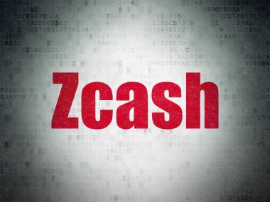 Cryptocurrency kavramı: Zcash dijital veri kağıt arka plan üzerinde