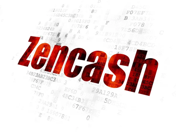 Blockchain 理念: Zencash 数字背景 — 图库照片